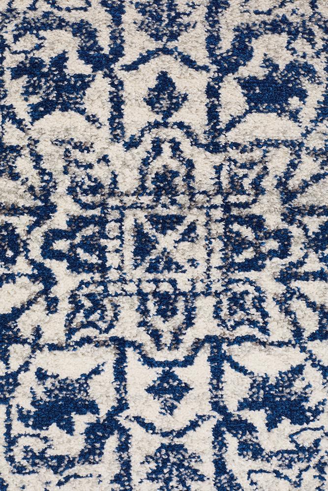 Evoke Horizon White Navy Transitional Rug