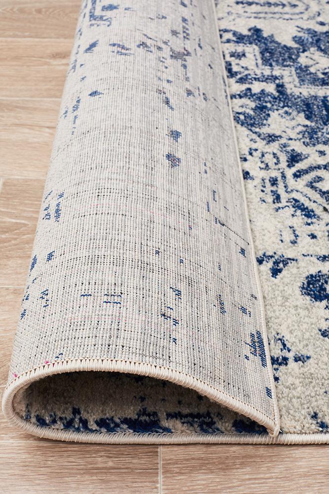 Evoke Horizon White Navy Transitional Rug
