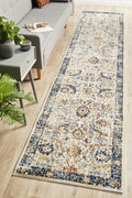 Evoke Peacock Ivory Transitional Runner Rug
