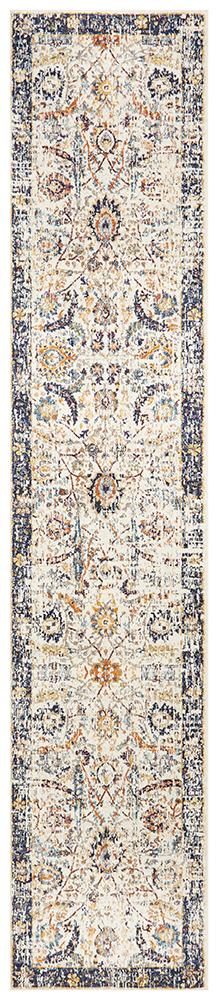 Evoke Peacock Ivory Transitional Runner Rug