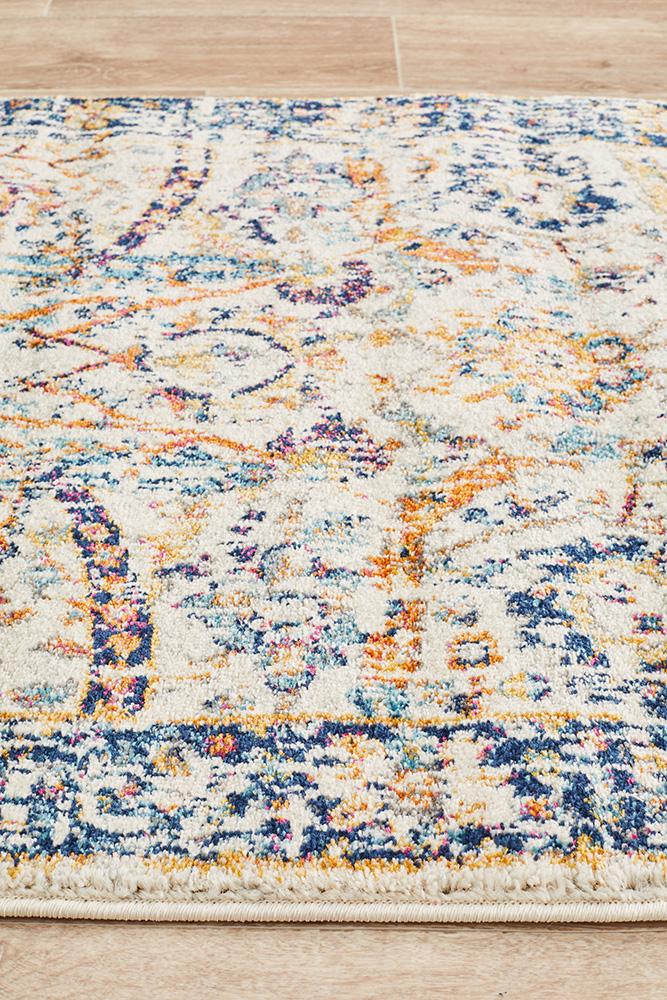 Evoke Peacock Ivory Transitional Runner Rug