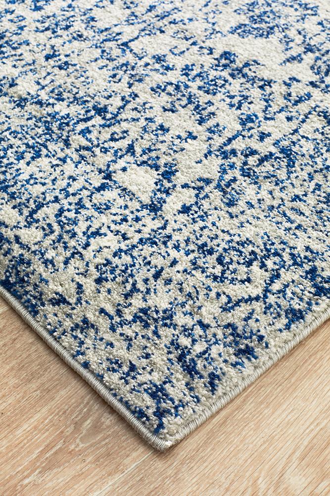 Evoke Frost Blue Transitional Runner Rug