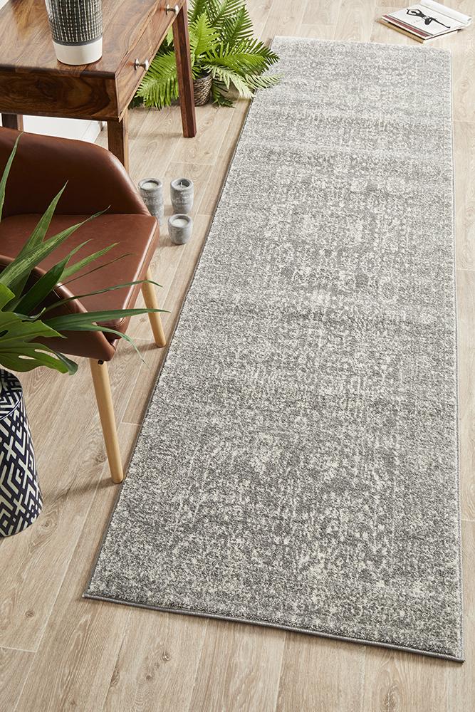 Evoke Homage Grey Transitional Runner Rug