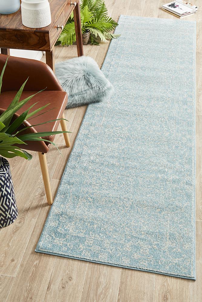 Evoke Depth Blue Transitional Runner Rug