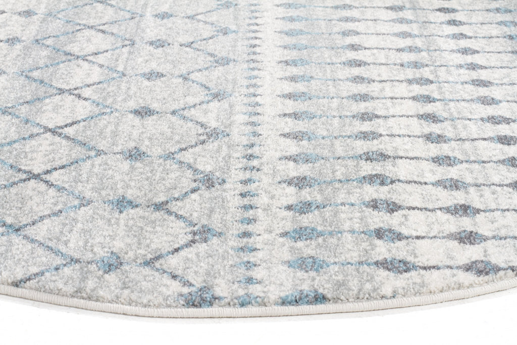 Evoke Slate White Transitional Round Rug