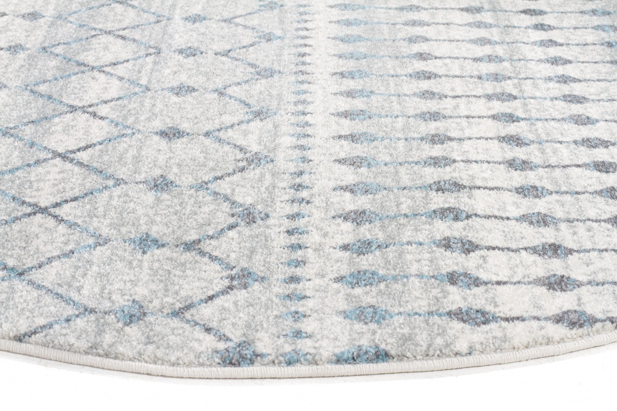 Evoke Slate White Transitional Round Rug