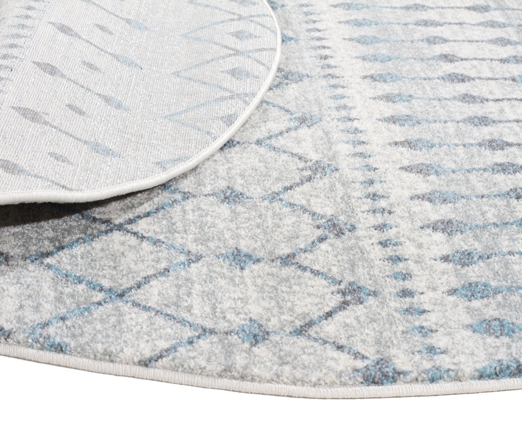 Evoke Slate White Transitional Round Rug