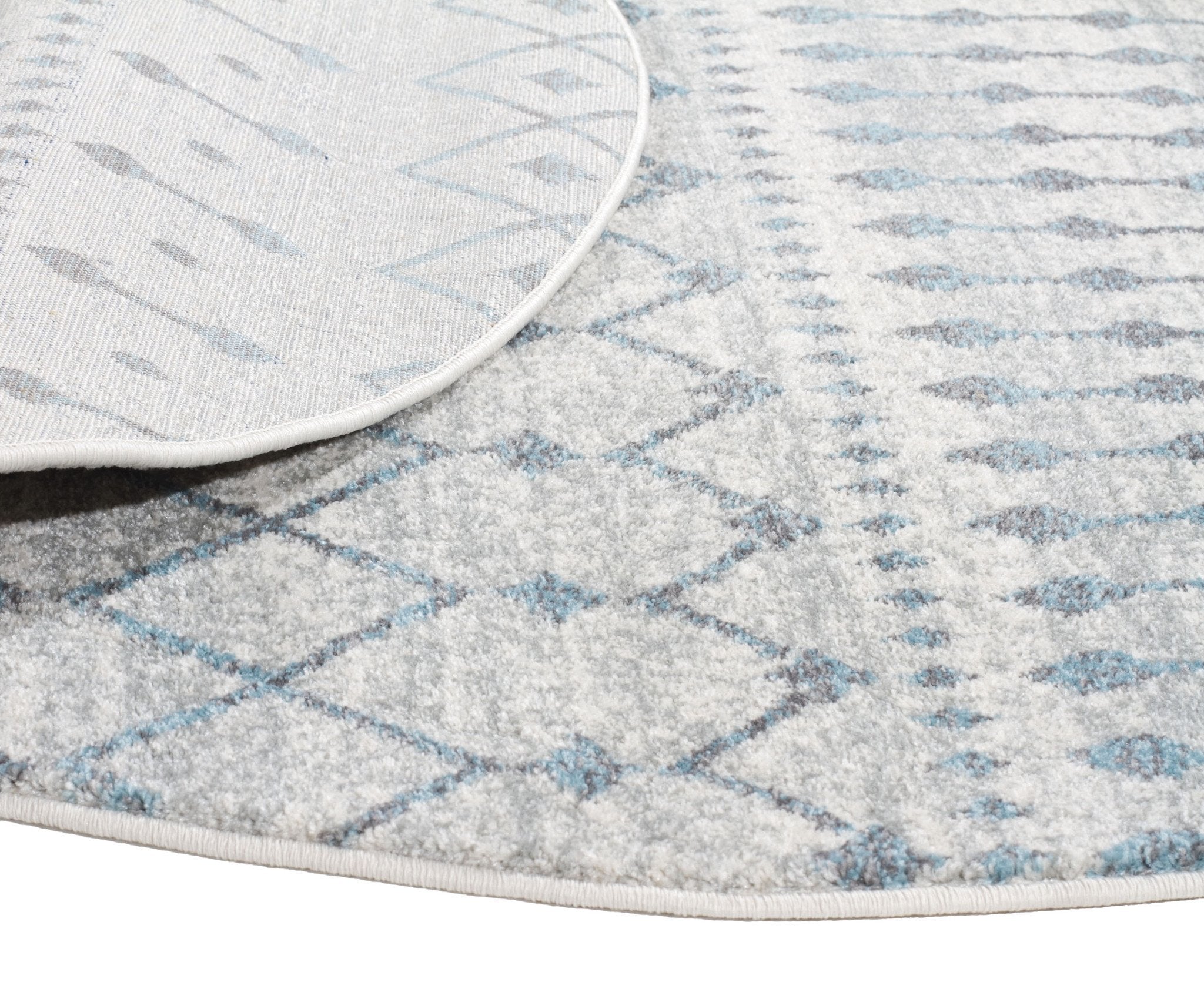Evoke Slate White Transitional Round Rug