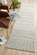 Evoke Slate White Transitional Runner Rug