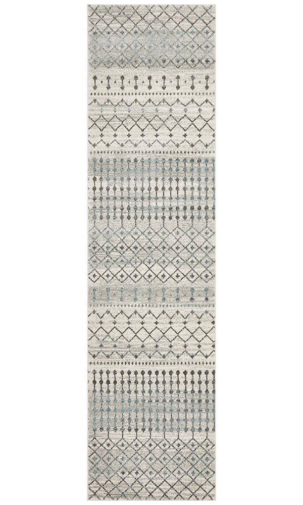 Evoke Slate White Transitional Rug