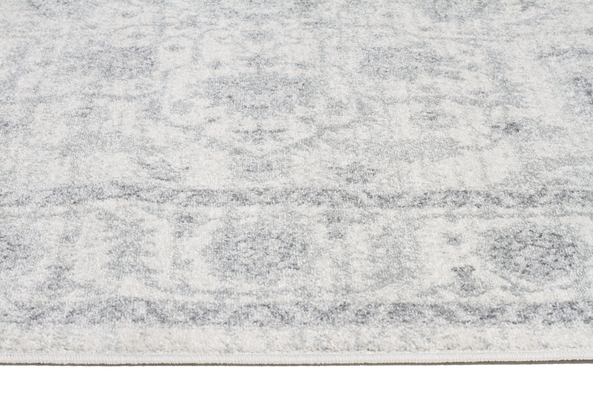 Evoke Winter White Transitional Runner Rug