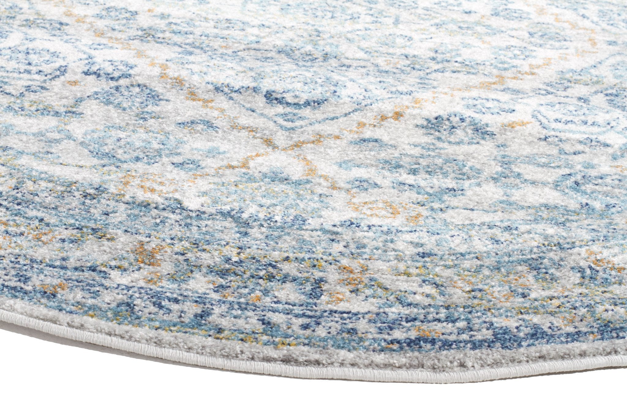 Evoke Duality Silver Transitional Round Rug