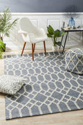 Krisha Tribal Trellis Rug Rustic Blue