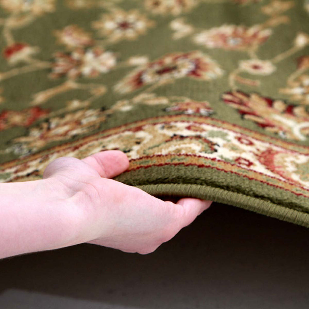 Istanbul Collection Traditional Floral Pattern Green Rug