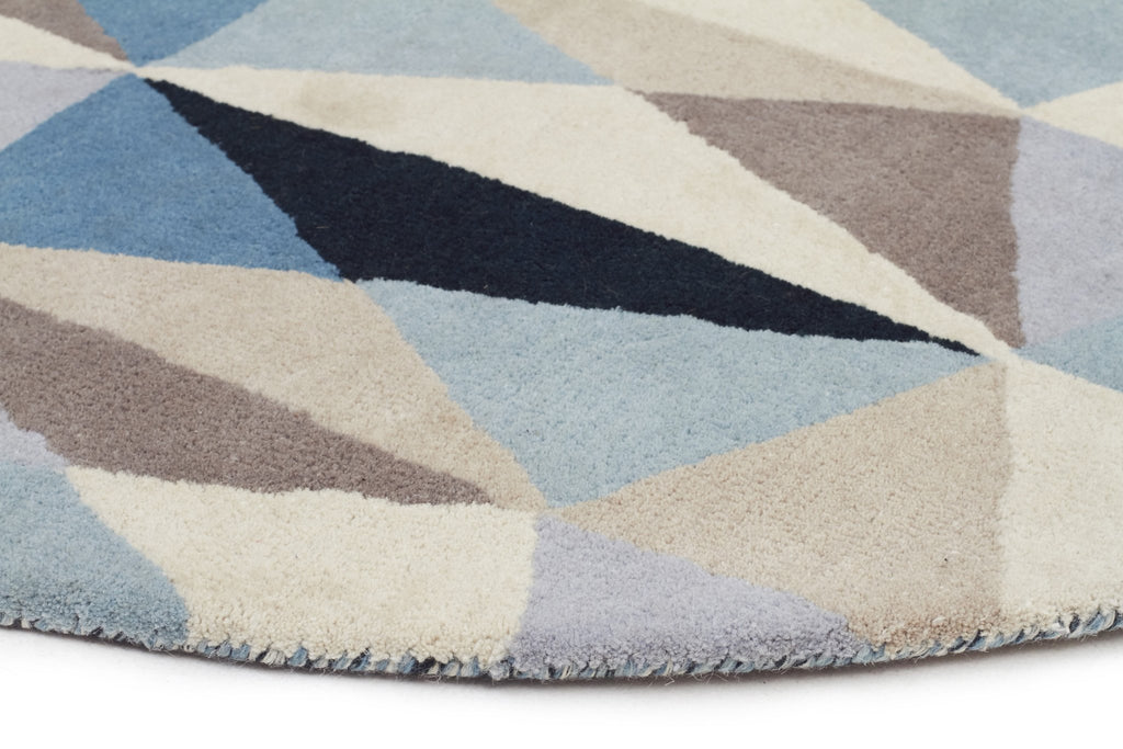 Matrix Pure Wool Turquoise Round Rug