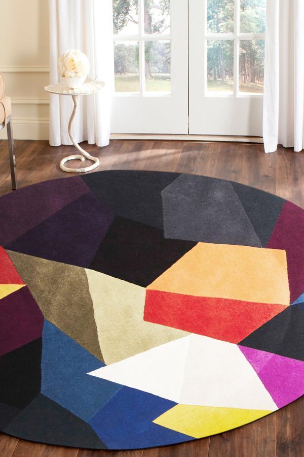 Matrix Pure Wool Crayon Round Rug