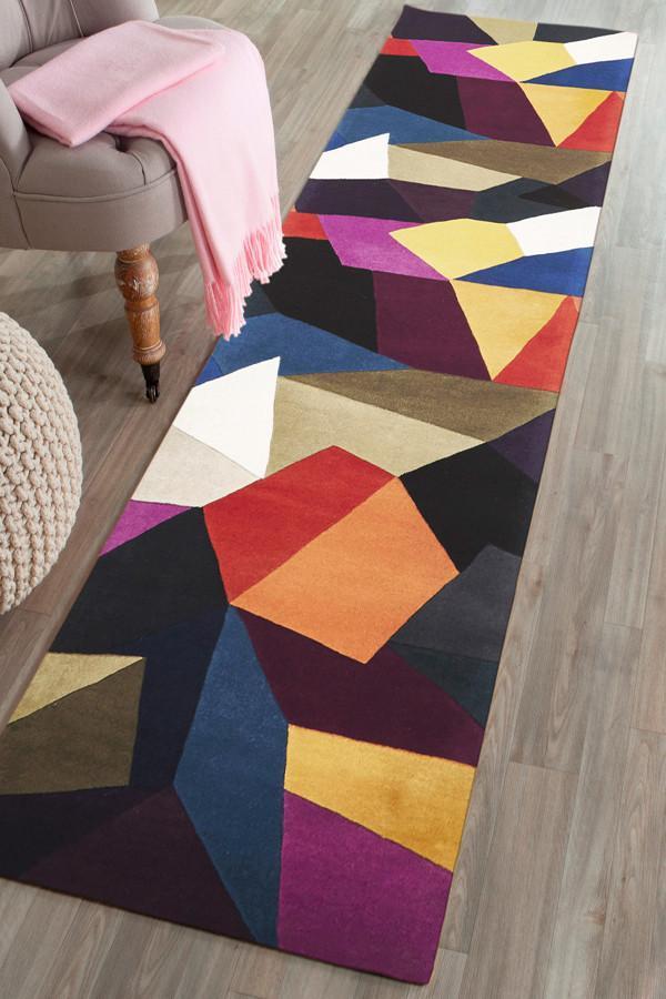 Matrix Pure Wool Crayon Runner Rug