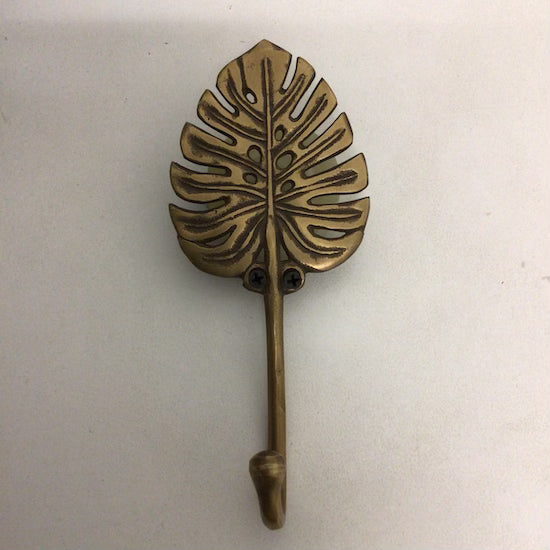 Monstera Leaf Brass Hook