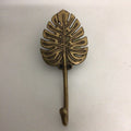 Solid brass monstera leaf hook