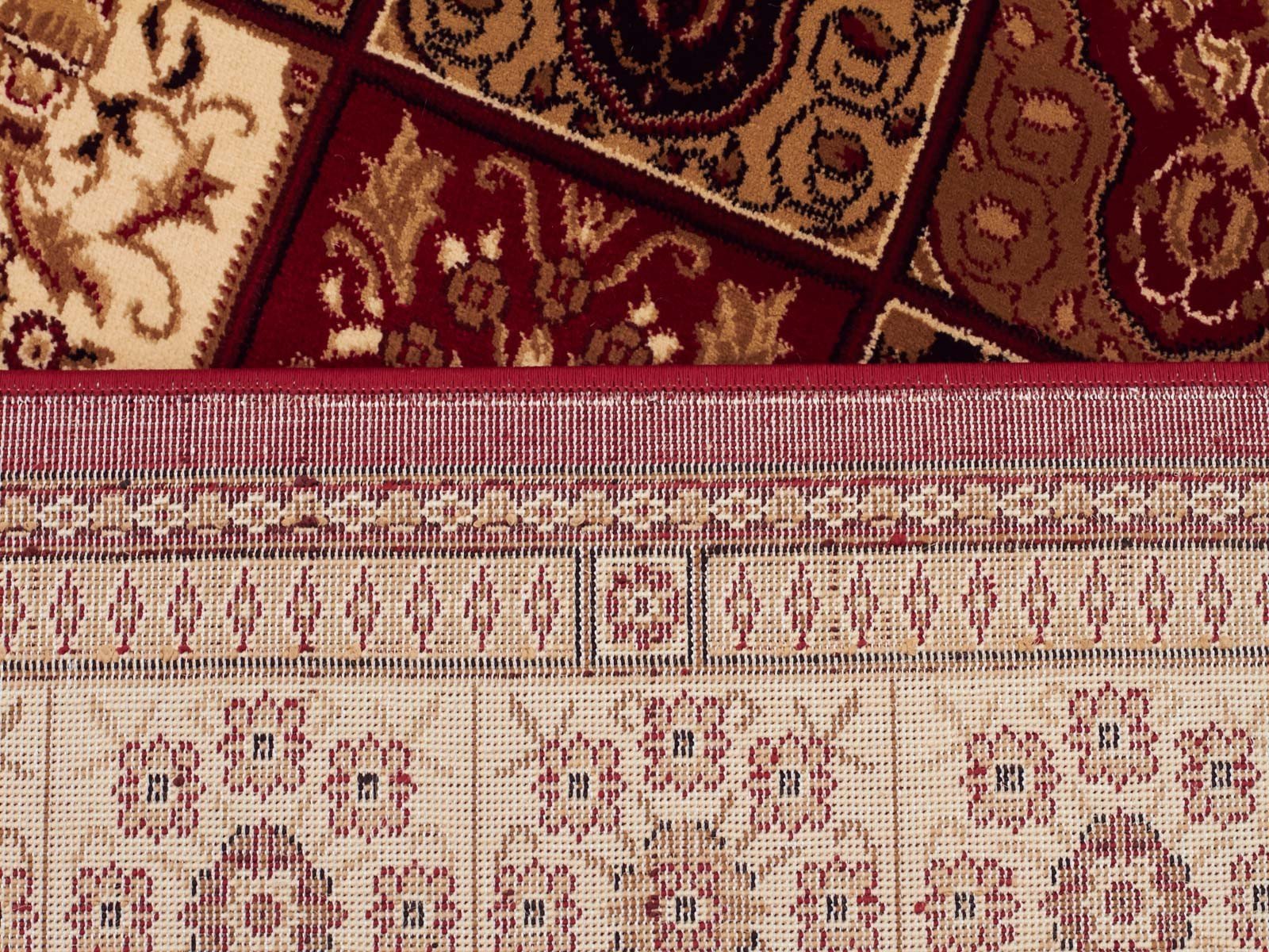 Sydney Panel Pattern Burgundy Ivory Runner Runner Rug