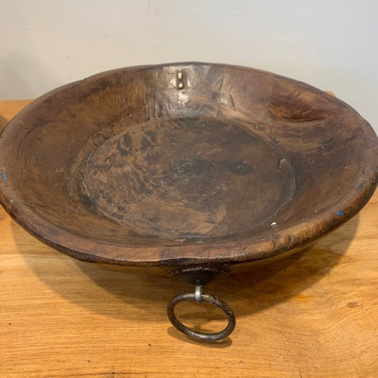 Wooden Bowl with metal detail