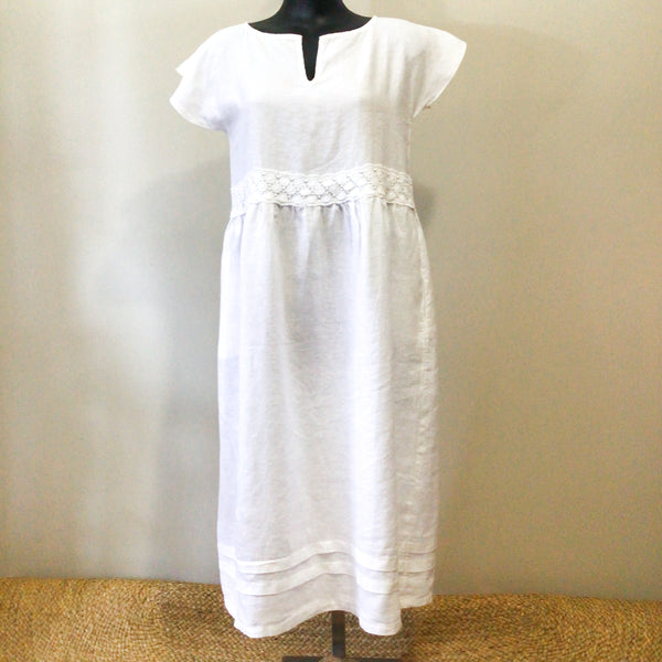 Linen Lace Trim Dress