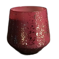 Rawluxe Candle Hand Blown Italian Glass in Fuchsia/Silver speckle