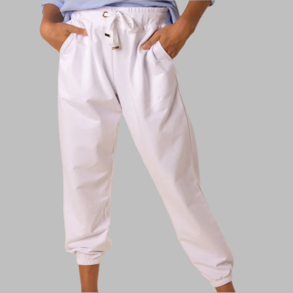 Cotton- Sweat Pants- White- TwoTs