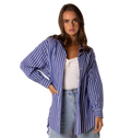 Blue Stripe Boyfriend Shirt
