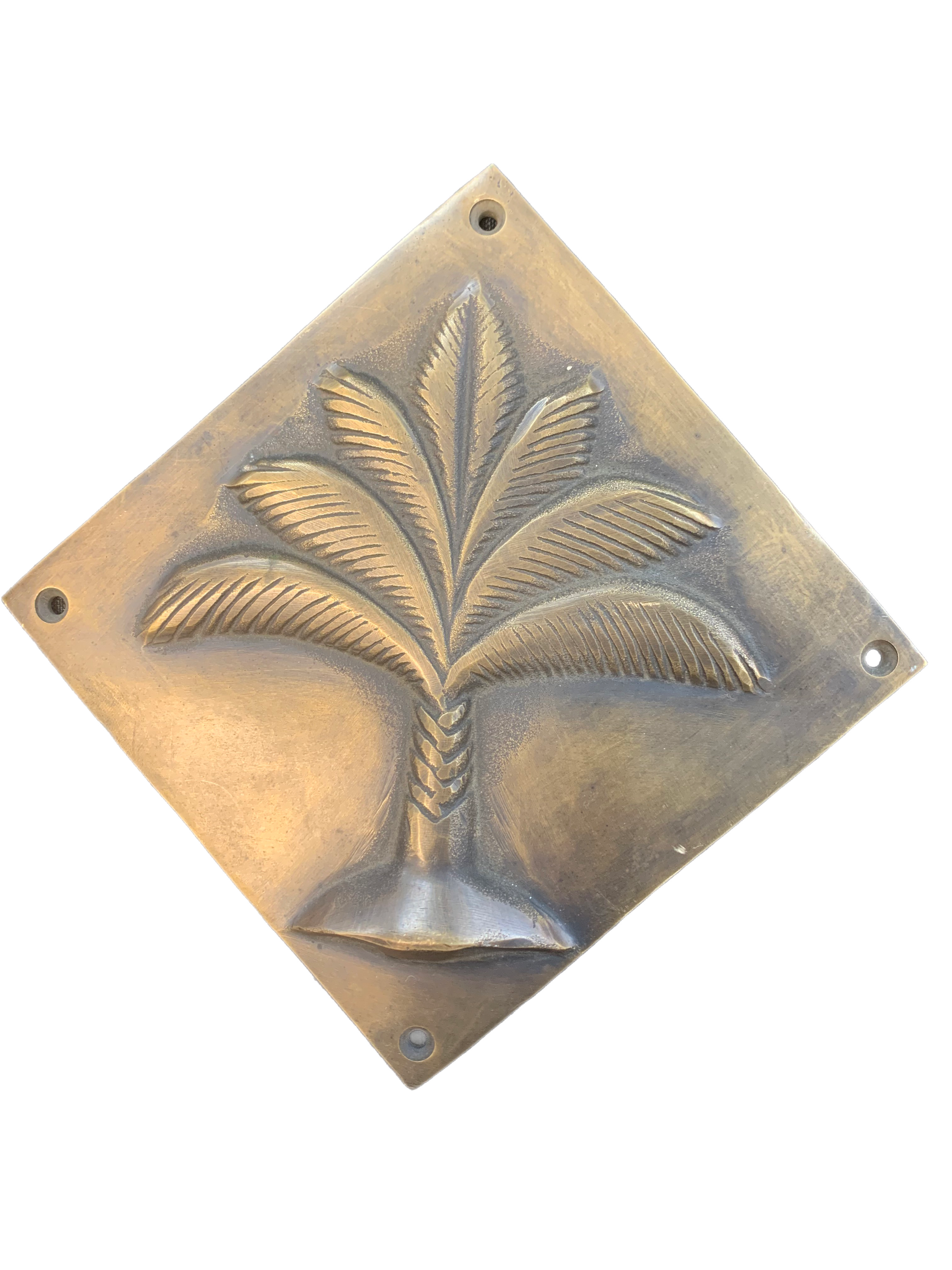 Palm Tree Brass Plaque