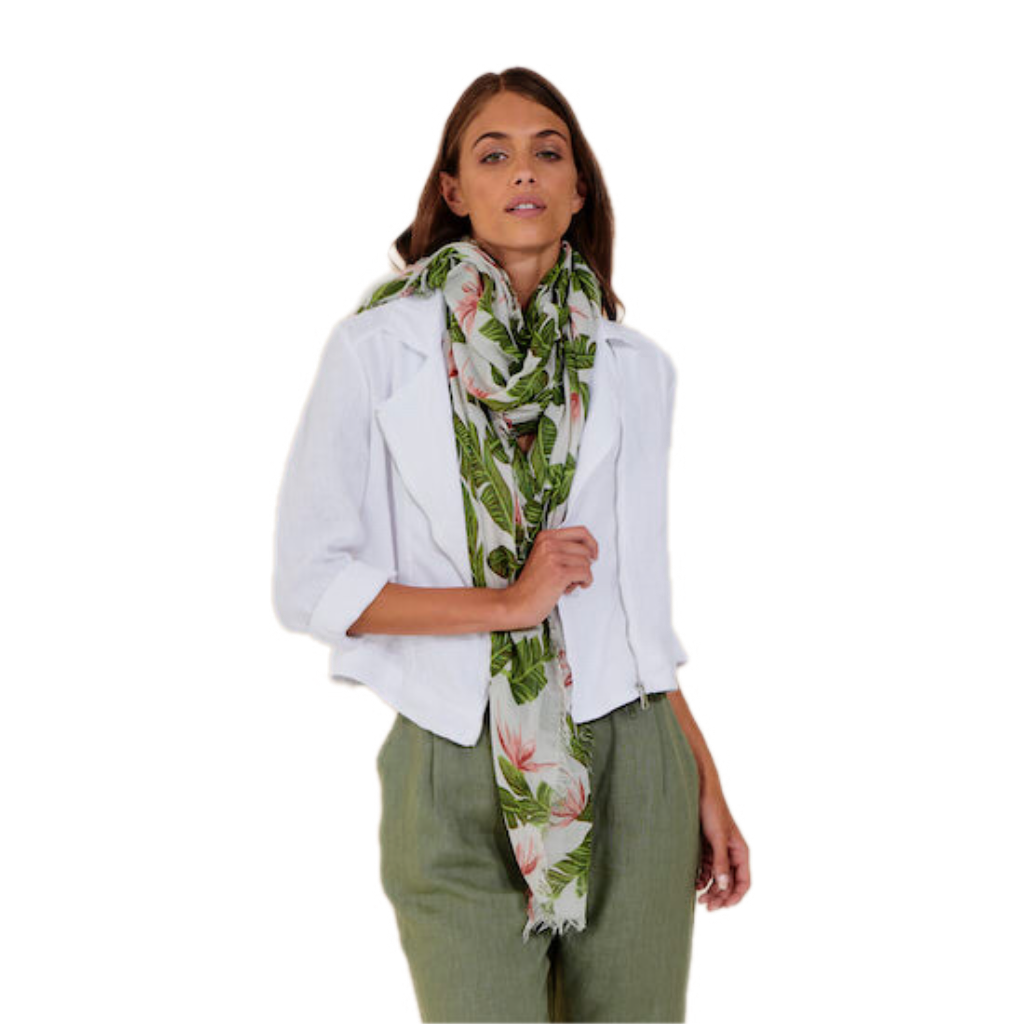 White Linen Jacket Blueberry Italia