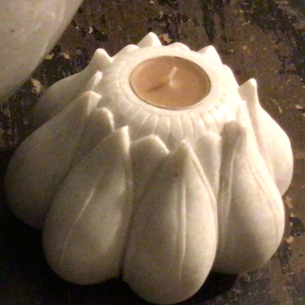 Lotus Votive Holder Solid Marble