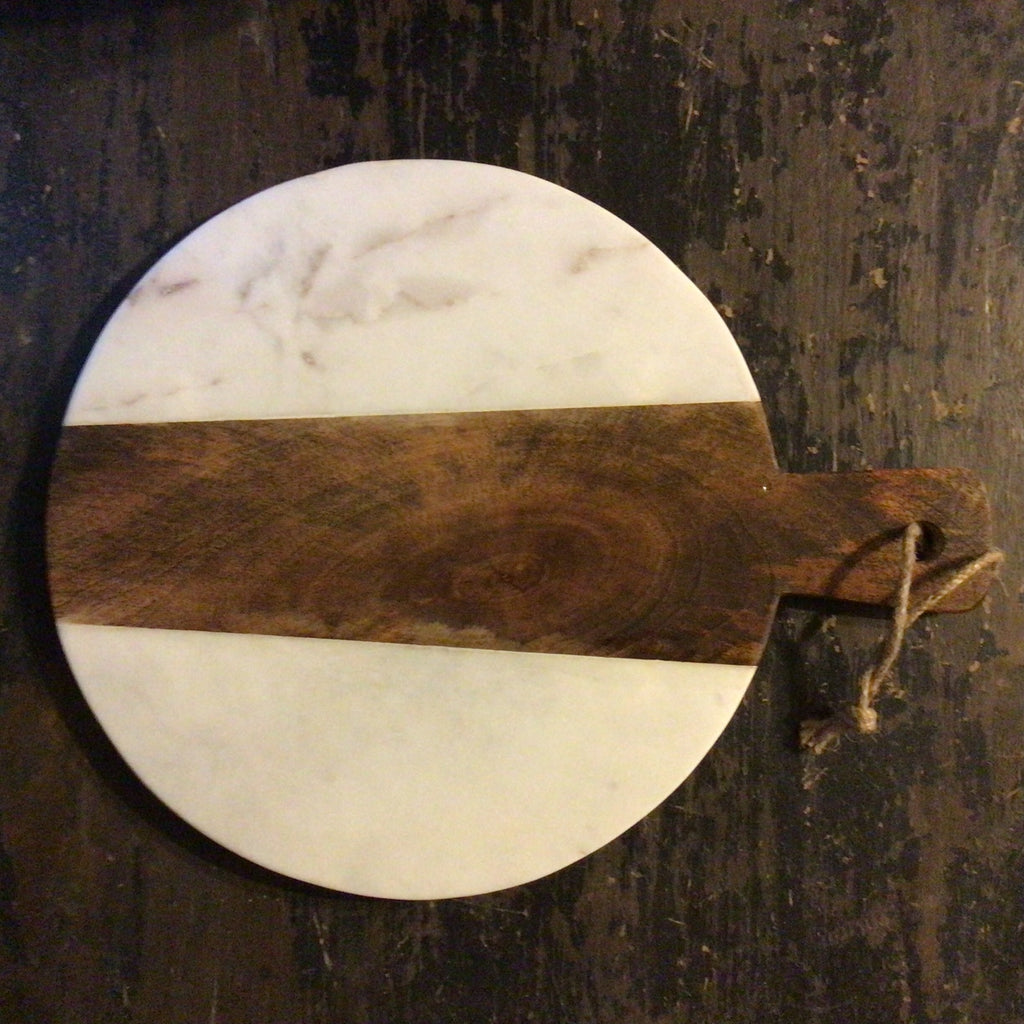 Marble and Timber Cheese Board Round