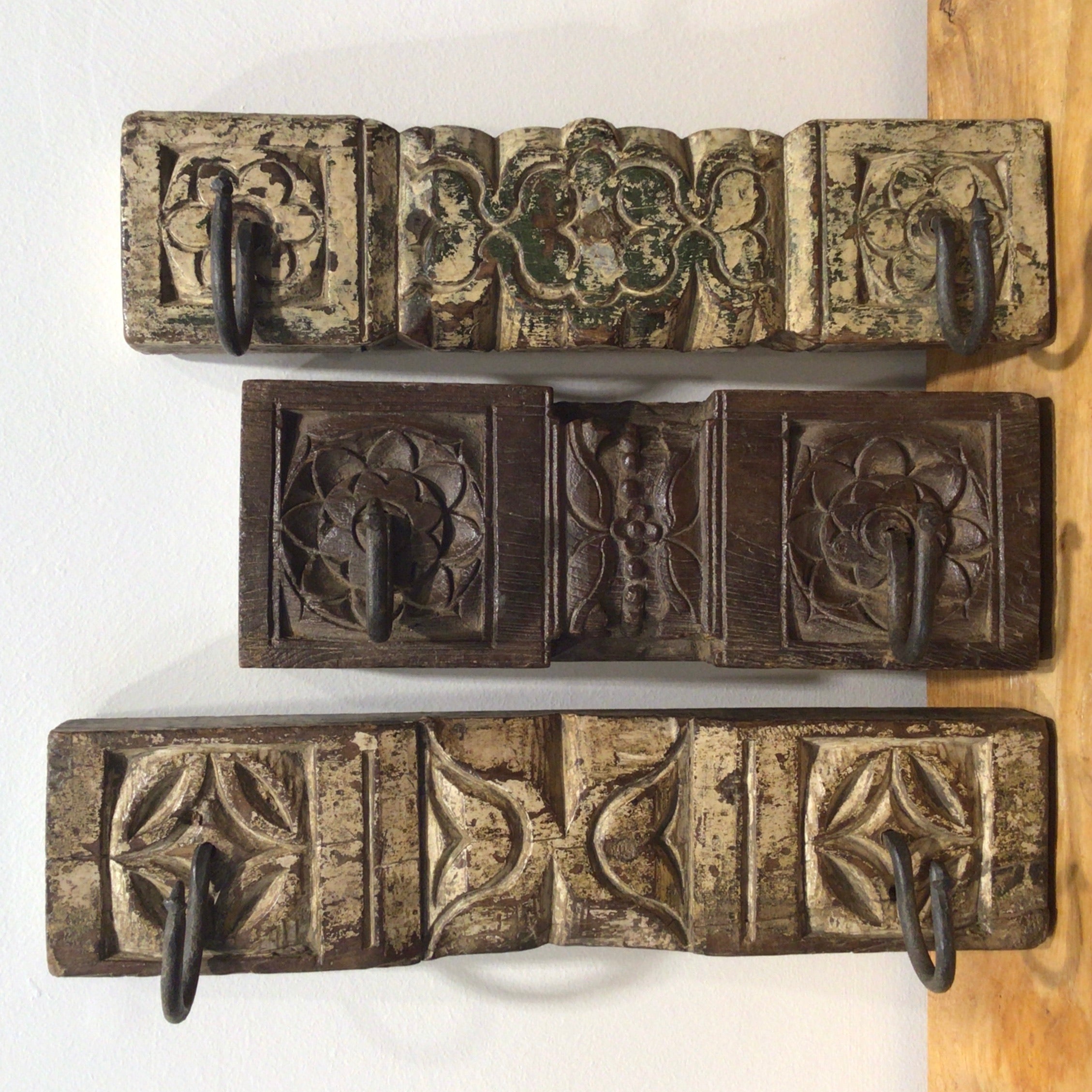 Wooden Hanger Metal Hooks