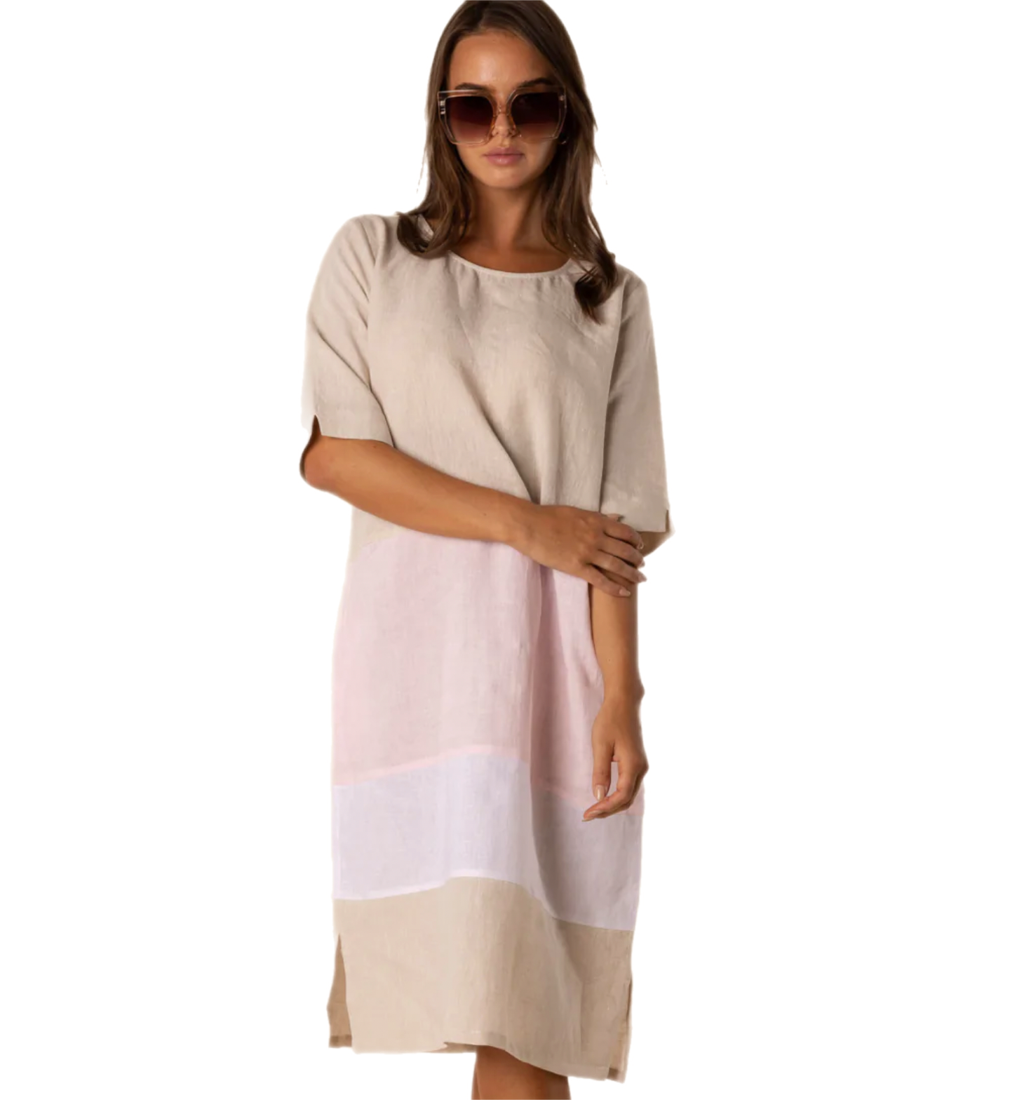 Pastel Linen Panel Dress