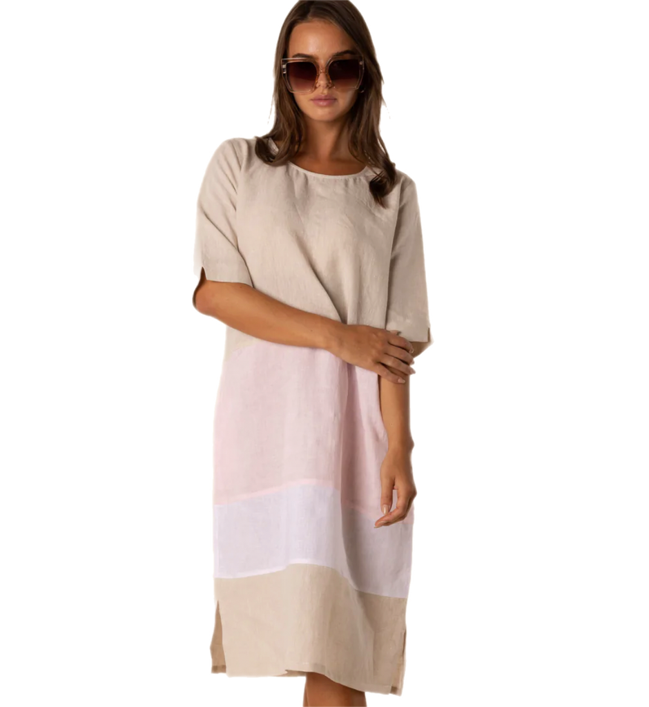 Pastel Linen Panel Dress